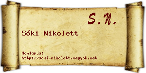 Sóki Nikolett névjegykártya