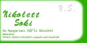nikolett soki business card